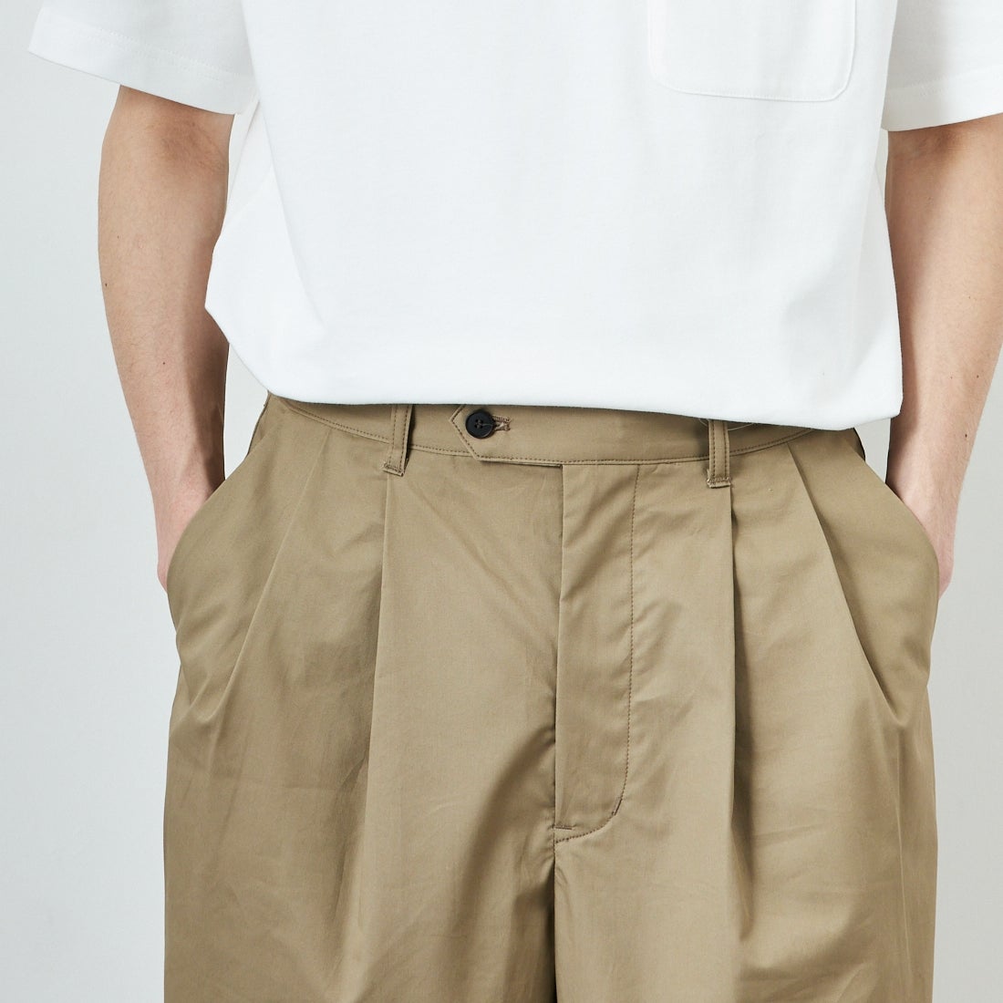 STILL BY HAND [スティルバイハンド] 別注 中太ストレートパンツ [2501JF-EX04-JF] KHAKI BEIG