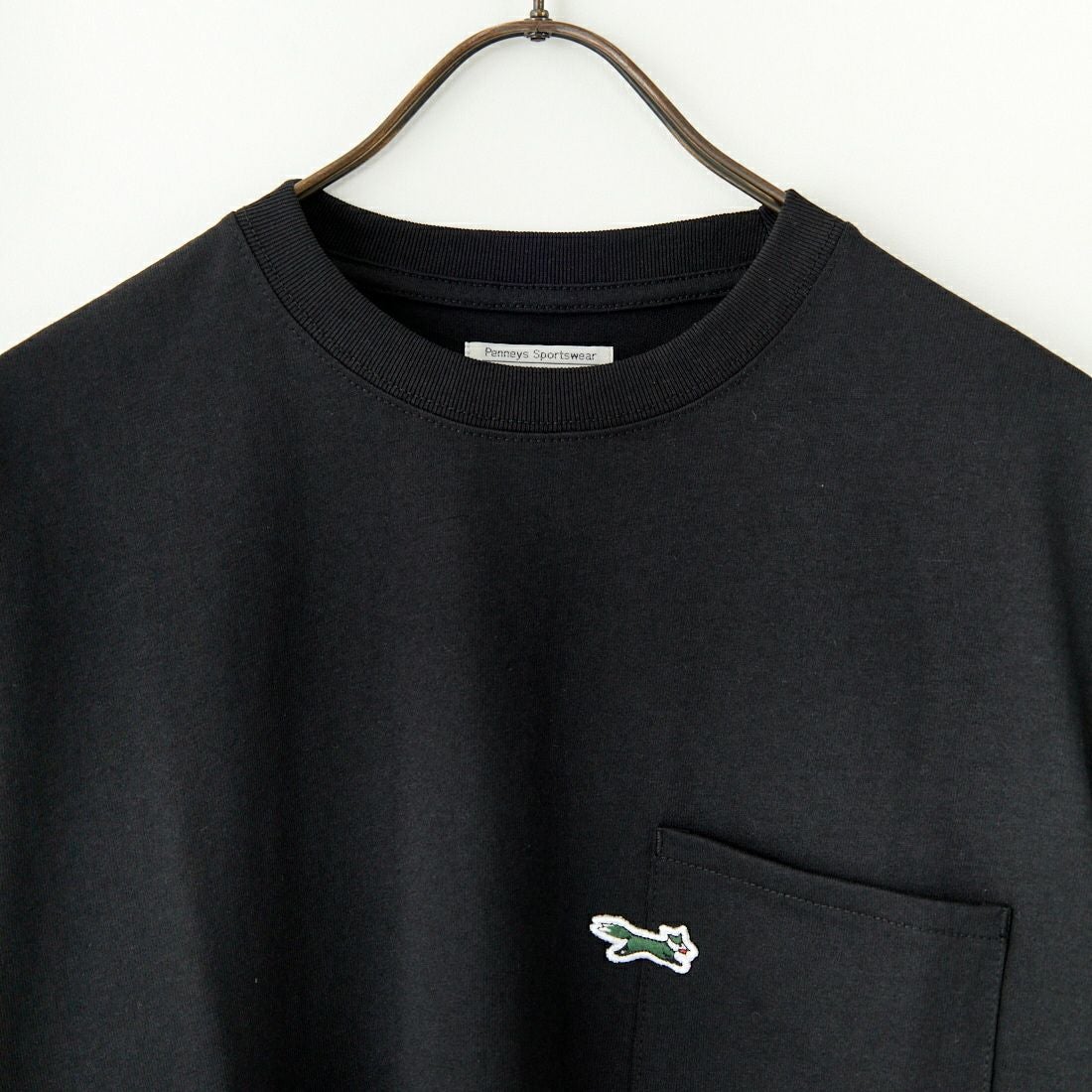 THE FOX [ザフォックス] 別注 ワンポイントロゴワッペン ポケットTシャツ [JFU25SS-11-JF] BLK