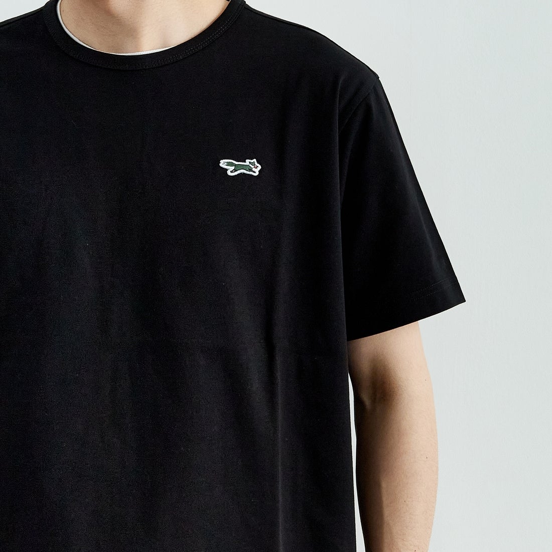 THE FOX [ザフォックス] 別注 ワンポイントロゴワッペン リンガーTシャツ [JFU25SS-10-JF] BLACK