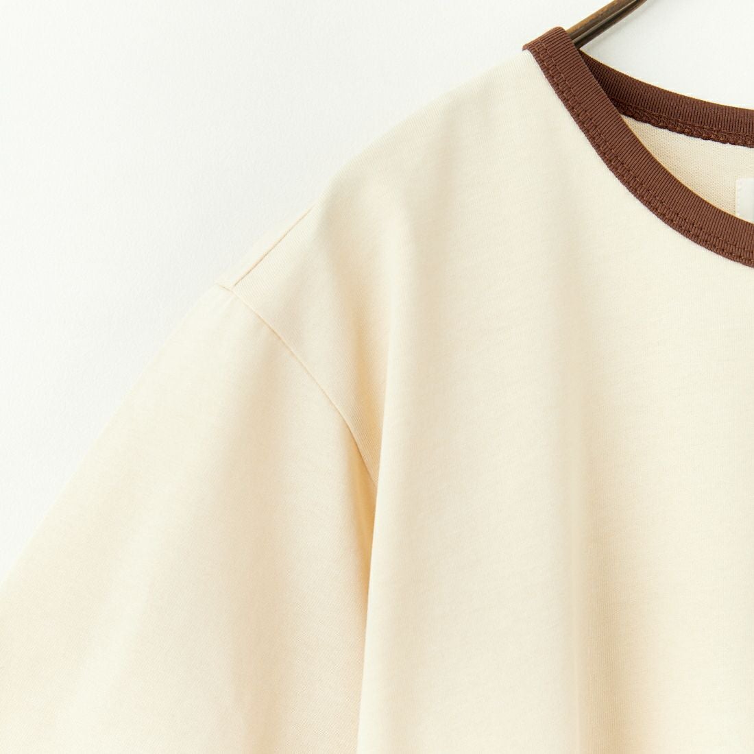 THE FOX [ザフォックス] 別注 ワンポイントロゴワッペン リンガーTシャツ [JFU25SS-10-JF] BEG/BROWN