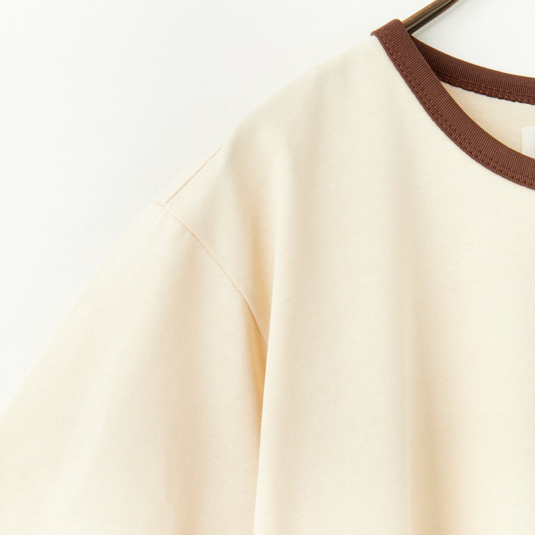 THE FOX [ザフォックス] 別注 ワンポイントロゴワッペン リンガーTシャツ [JFU25SS-10-JF] BEG/BROWN