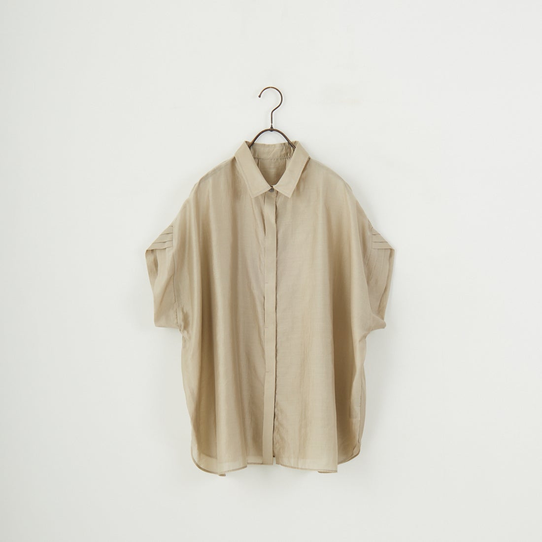 CLOCHE [クロシェ] タックスリーブシアーブラウス [51285681] ﾍﾞｰｼﾞｭ