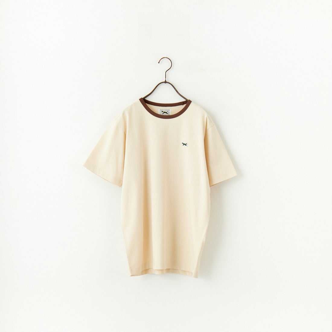 THE FOX [ザフォックス] 別注 ワンポイントロゴワッペン リンガーTシャツ [JFU25SS-10-JF] BEG/BROWN