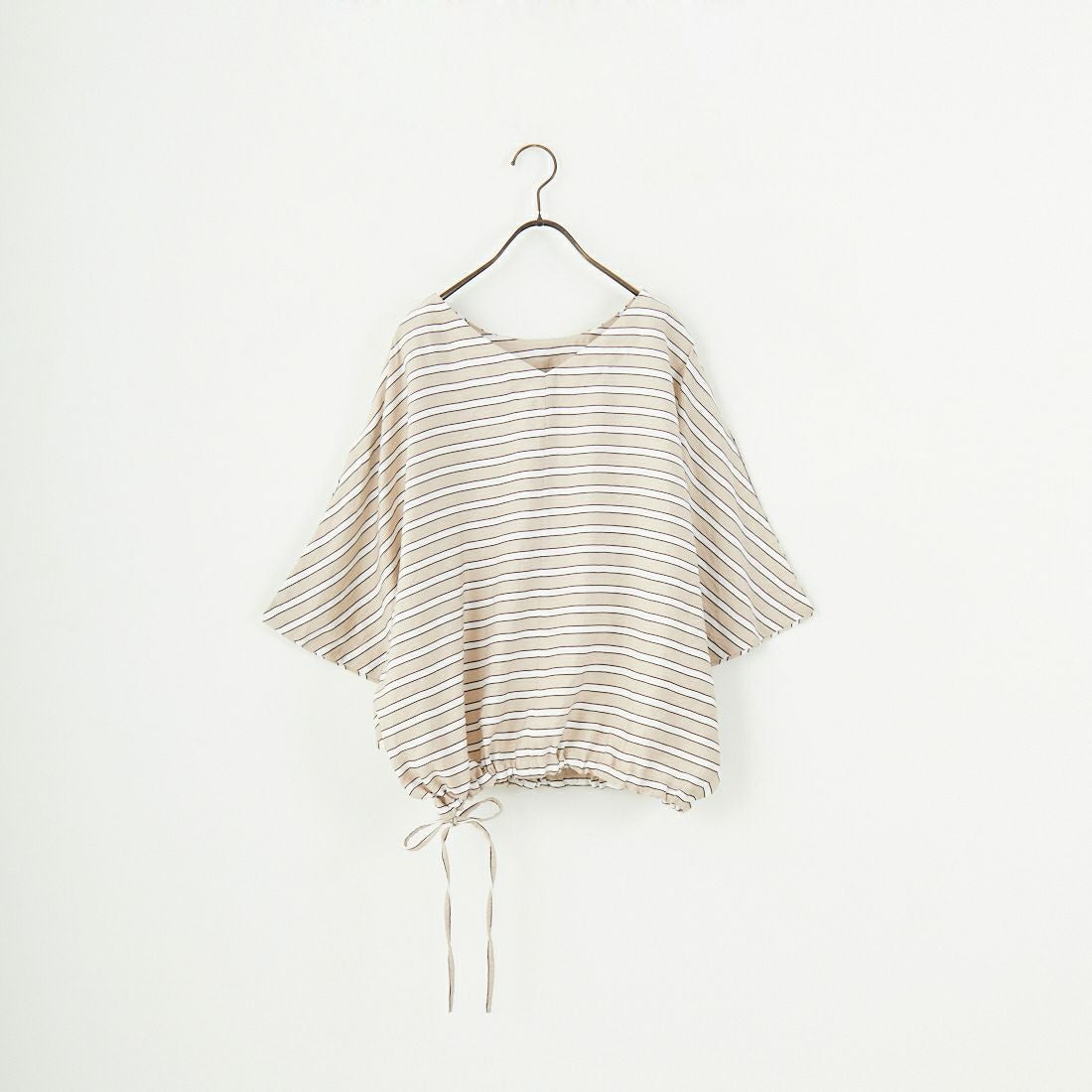 MICA&DEAL [マイカアンドディール] ボーダーボートネックブラウス [0125201103] BEIGE