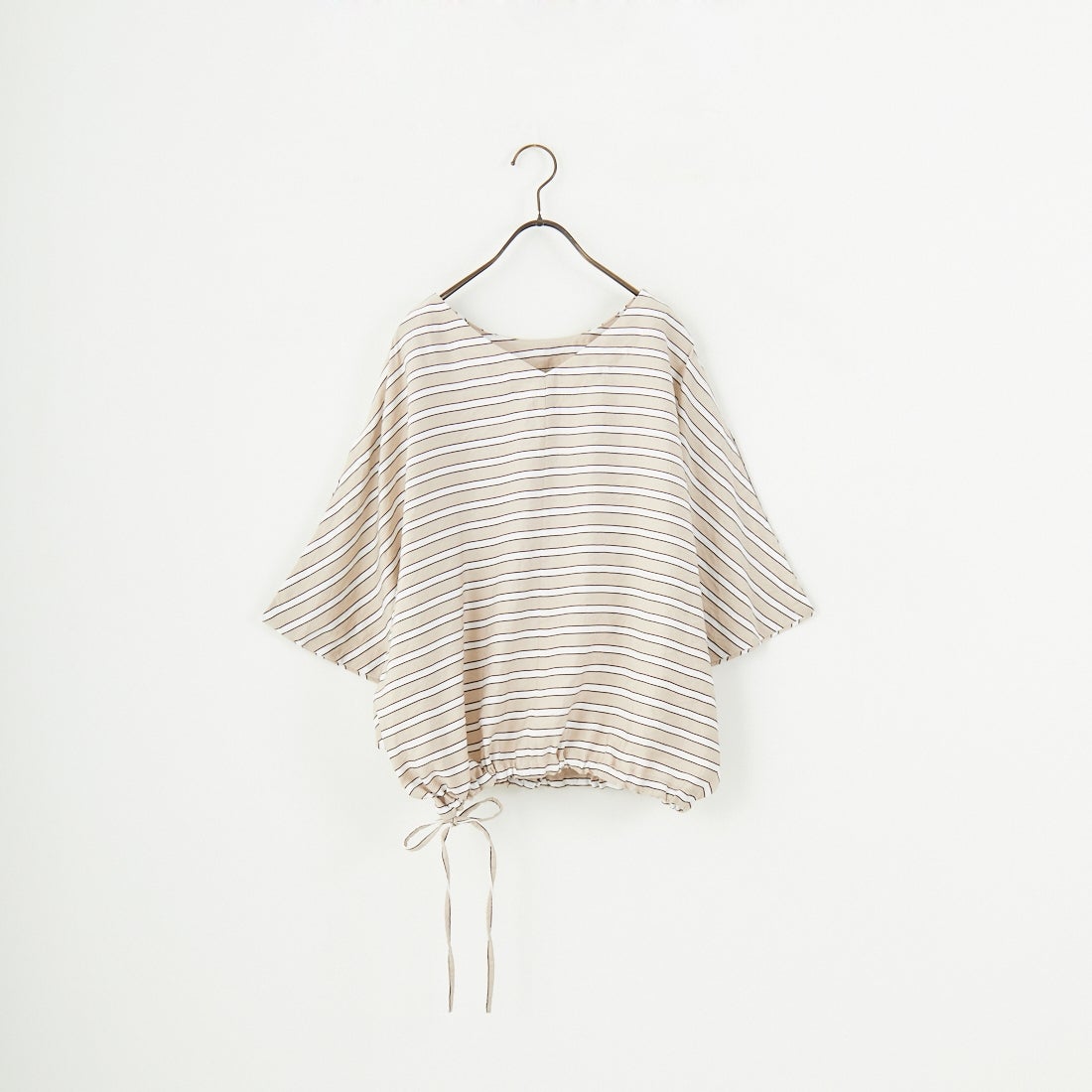 MICA&DEAL [マイカアンドディール] ボーダーボートネックブラウス [0125201103] BEIGE