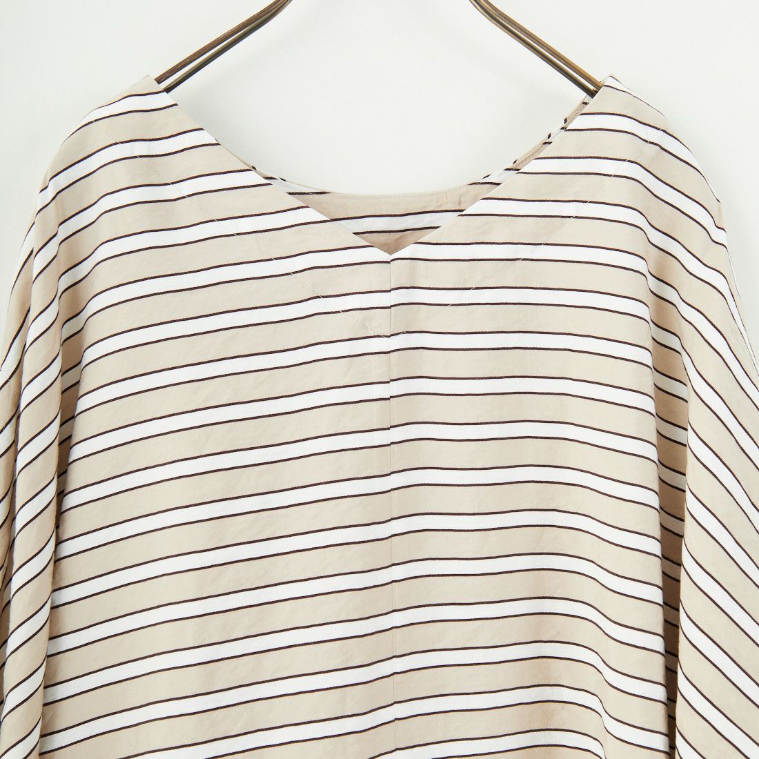 MICA&DEAL [マイカアンドディール] ボーダーボートネックブラウス [0125201103] BEIGE