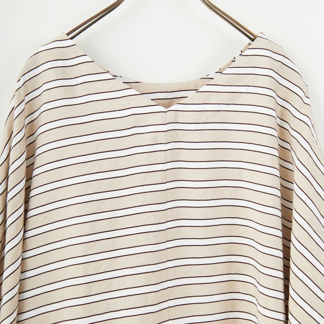 MICA&DEAL [マイカアンドディール] ボーダーボートネックブラウス [0125201103] BEIGE