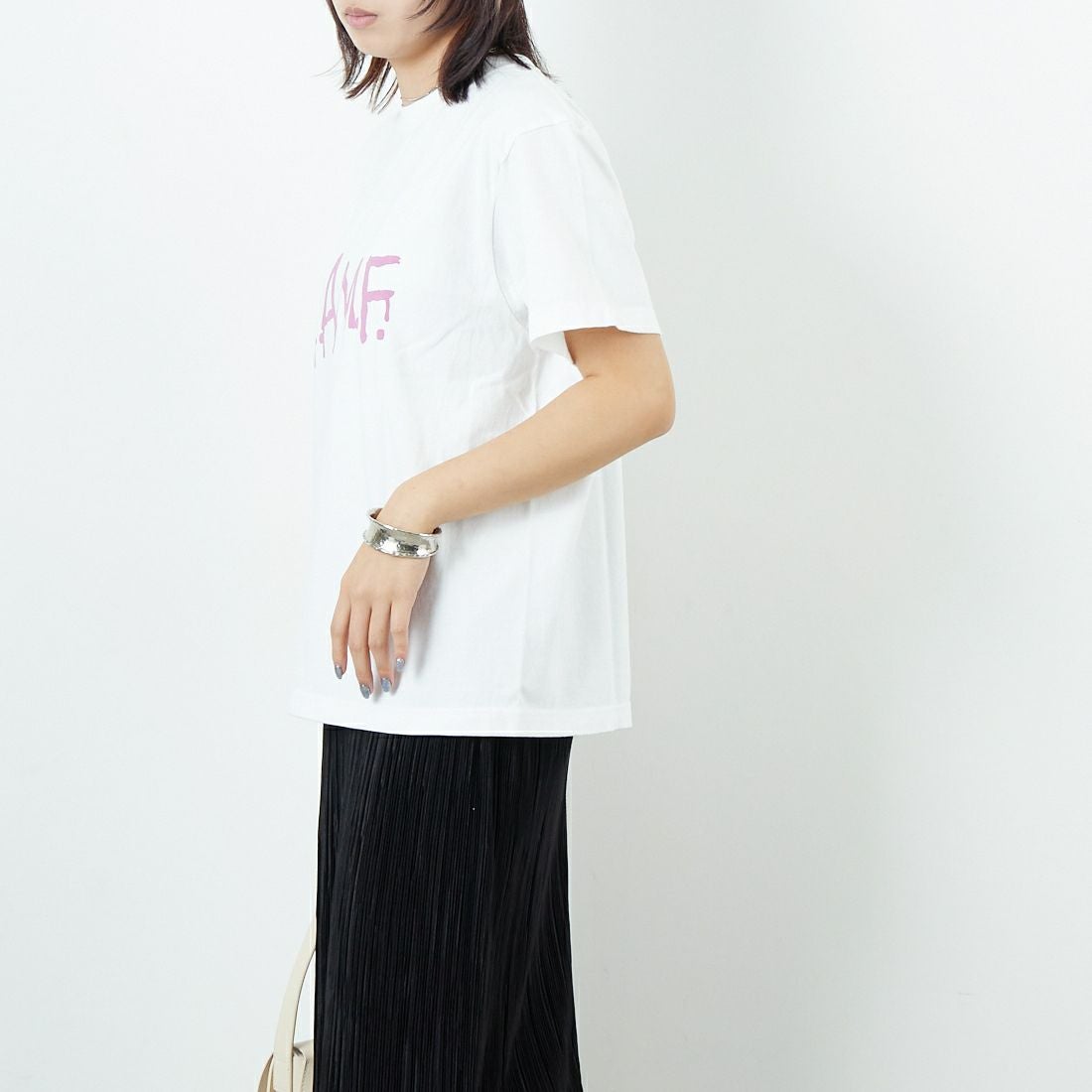 WORN FREE [ウォーン フリー] ブロンディTシャツ LAMF [WFR-VTG-000020] 01 WHITE &&モデル身長：167cm 着用サイズ：S&&