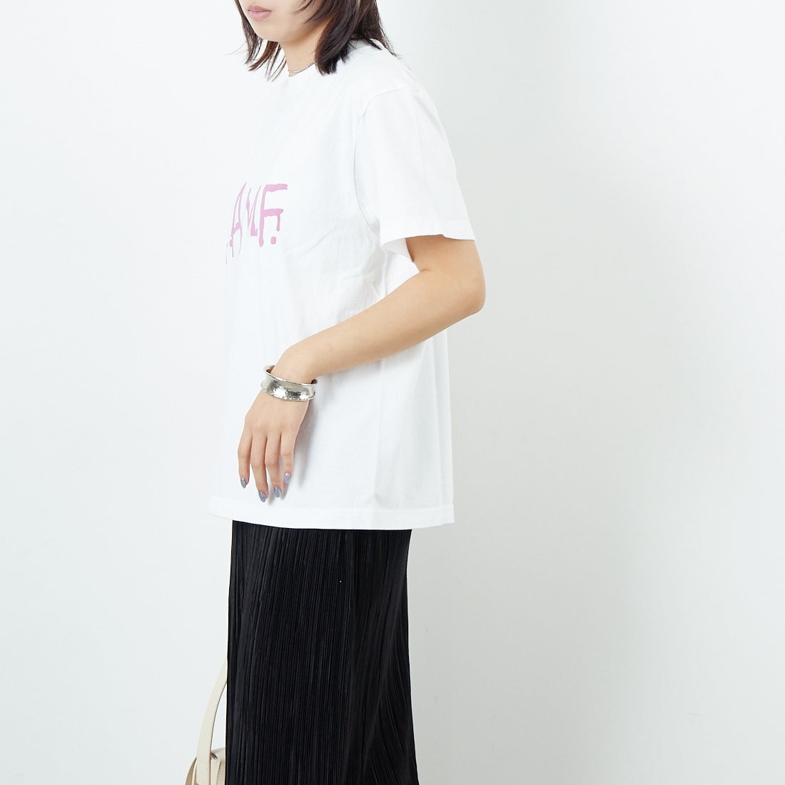 WORN FREE [ウォーン フリー] ブロンディTシャツ LAMF [WFR-VTG-000020] 01 WHITE &&モデル身長：167cm 着用サイズ：S&&
