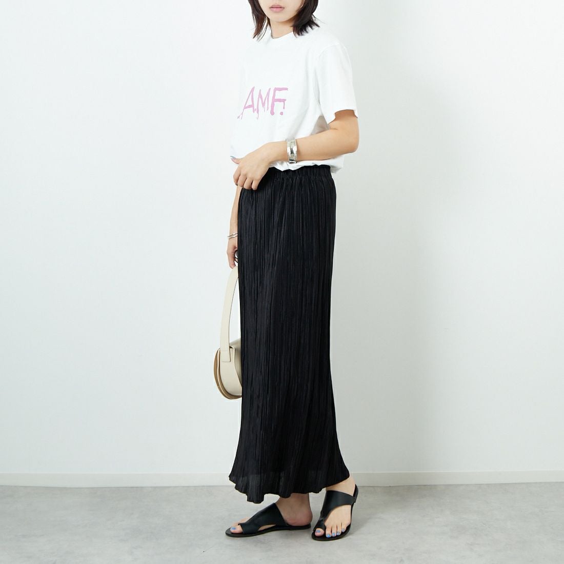 WORN FREE [ウォーン フリー] ブロンディTシャツ LAMF [WFR-VTG-000020] 01 WHITE &&モデル身長：167cm 着用サイズ：S&&