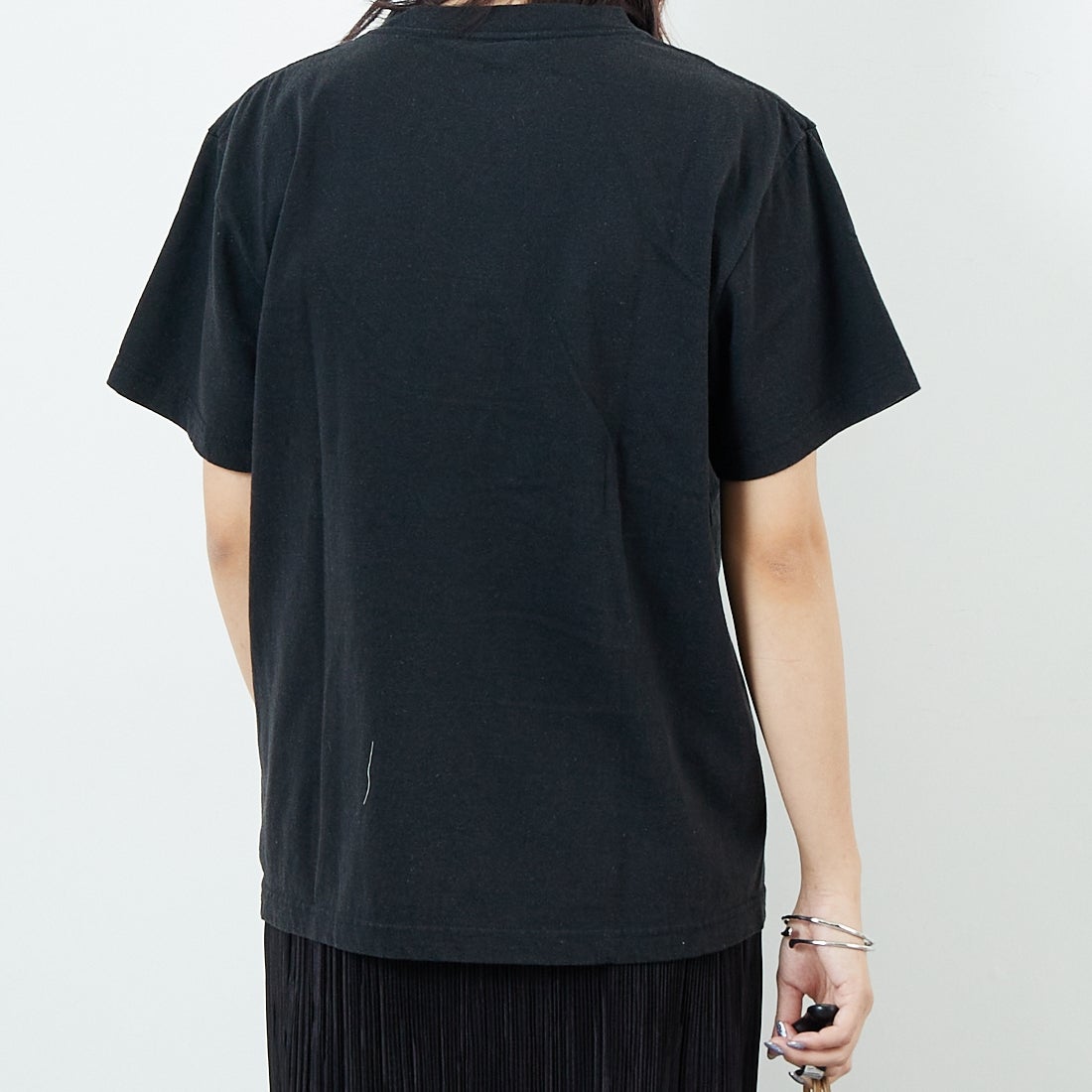 WORN FREE [ウォーン フリー] ブロンディTシャツ NO PICTURES [WFR-VTG-000013] 09 BLACK &&モデル身長：167cm 着用サイズ：S&&