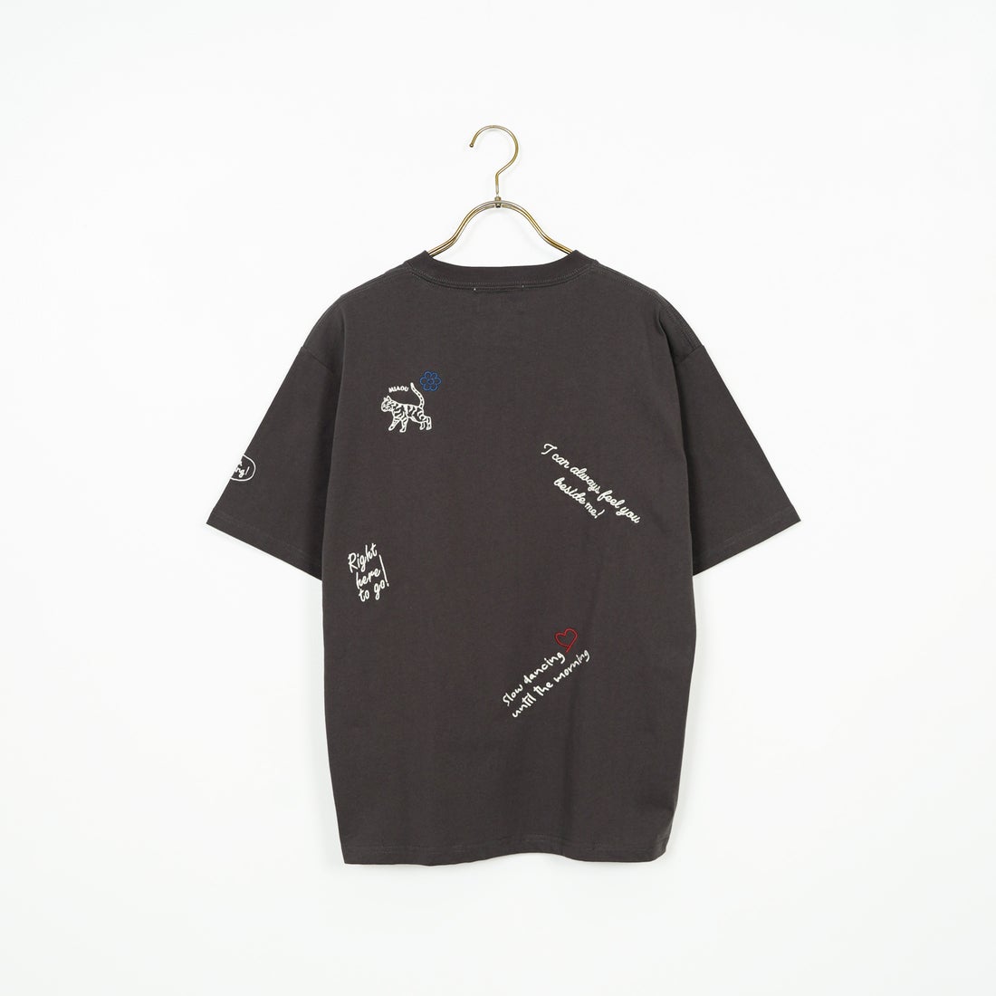 33Degrees [サーティスリーディグリーズ] 刺繍Tシャツ [TDR-252-019] 02 CHAﾃｶﾞｷ