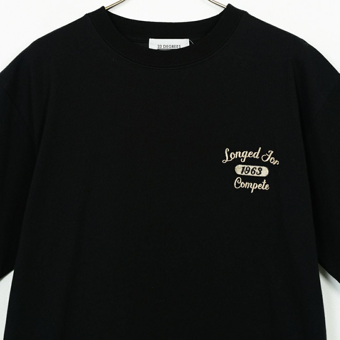33Degrees [サーティスリーディグリーズ] 刺繍Tシャツ [TDR-252-019] 80 BLKｸﾙﾏ