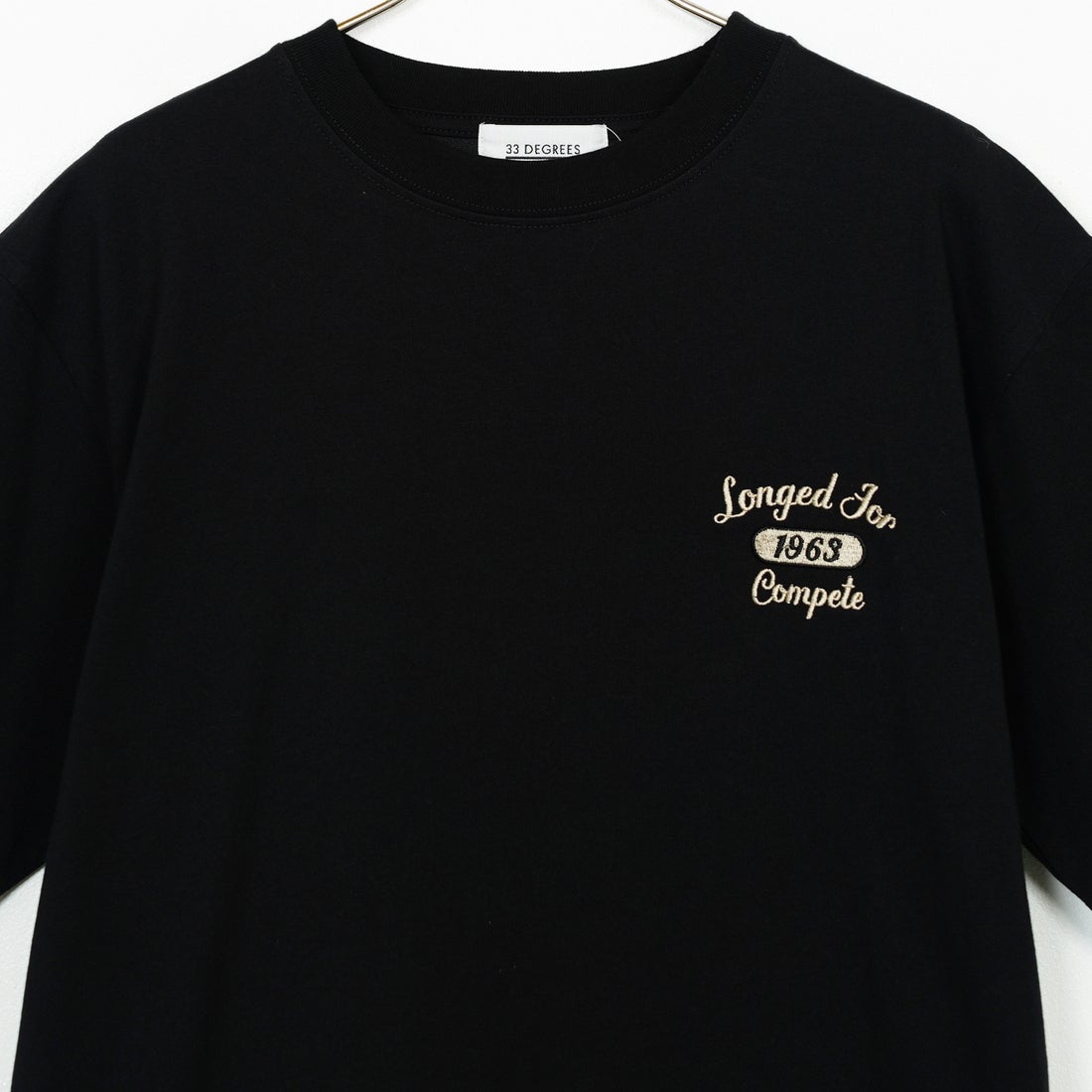 33Degrees [サーティスリーディグリーズ] 刺繍Tシャツ [TDR-252-019] 80 BLKｸﾙﾏ