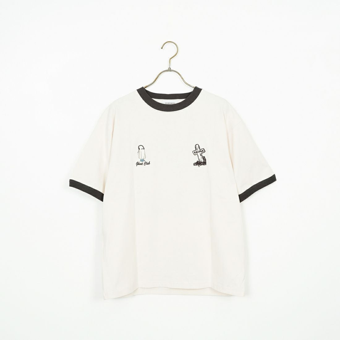 33Degrees [サーティスリーディグリーズ] 刺繍リンガーTシャツ [TDR-252-020] 81 NVｺﾞｰｽﾄ