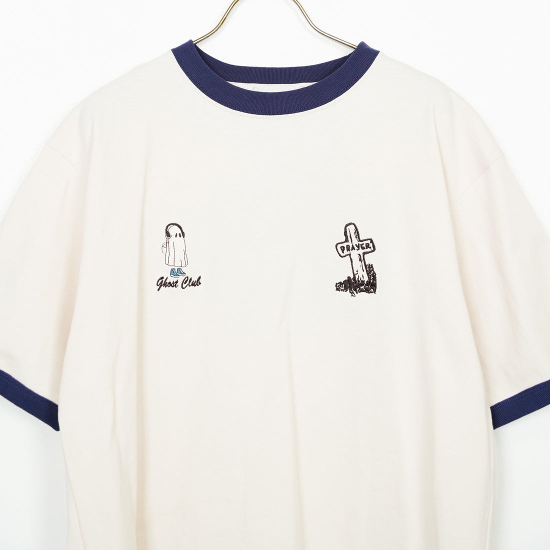 33Degrees [サーティスリーディグリーズ] 刺繍リンガーTシャツ [TDR-252-020] 81 NVｺﾞｰｽﾄ