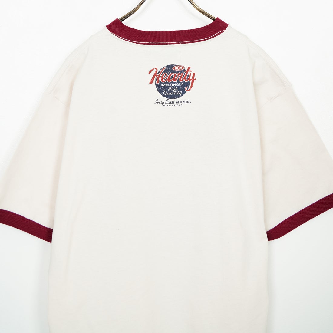 33Degrees [サーティスリーディグリーズ] 刺繍リンガーTシャツ [TDR-252-020] 12 RD BEER