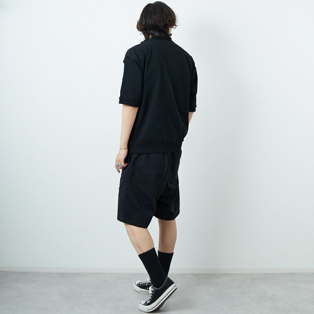 SLICK [スリック] ヘビーウェイトカットオフTシャツ [5230122] 700 BLACK &&モデル身長：179cm 着用サイズ：1&&