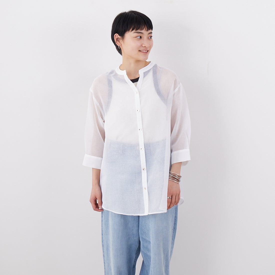 01 ﾎﾜｲﾄ&&モデル身長：160cm 着用サイズ：F&&