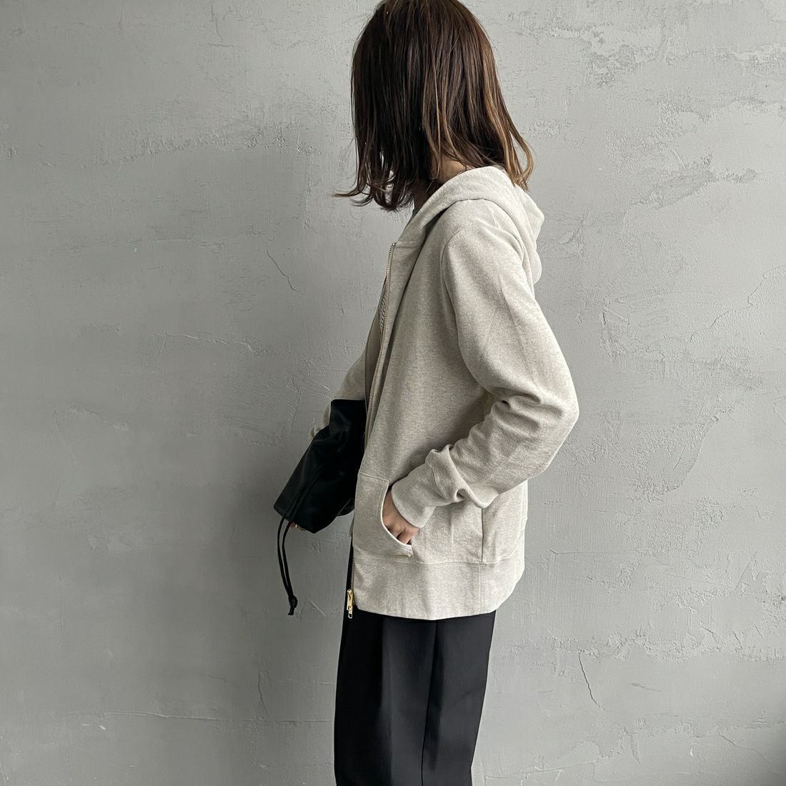 MICA&DEAL [マイカアンドディール] サーフパーカー [0125109054] OATMEAL &&モデル身長：158cm 着用サイズ：38&&