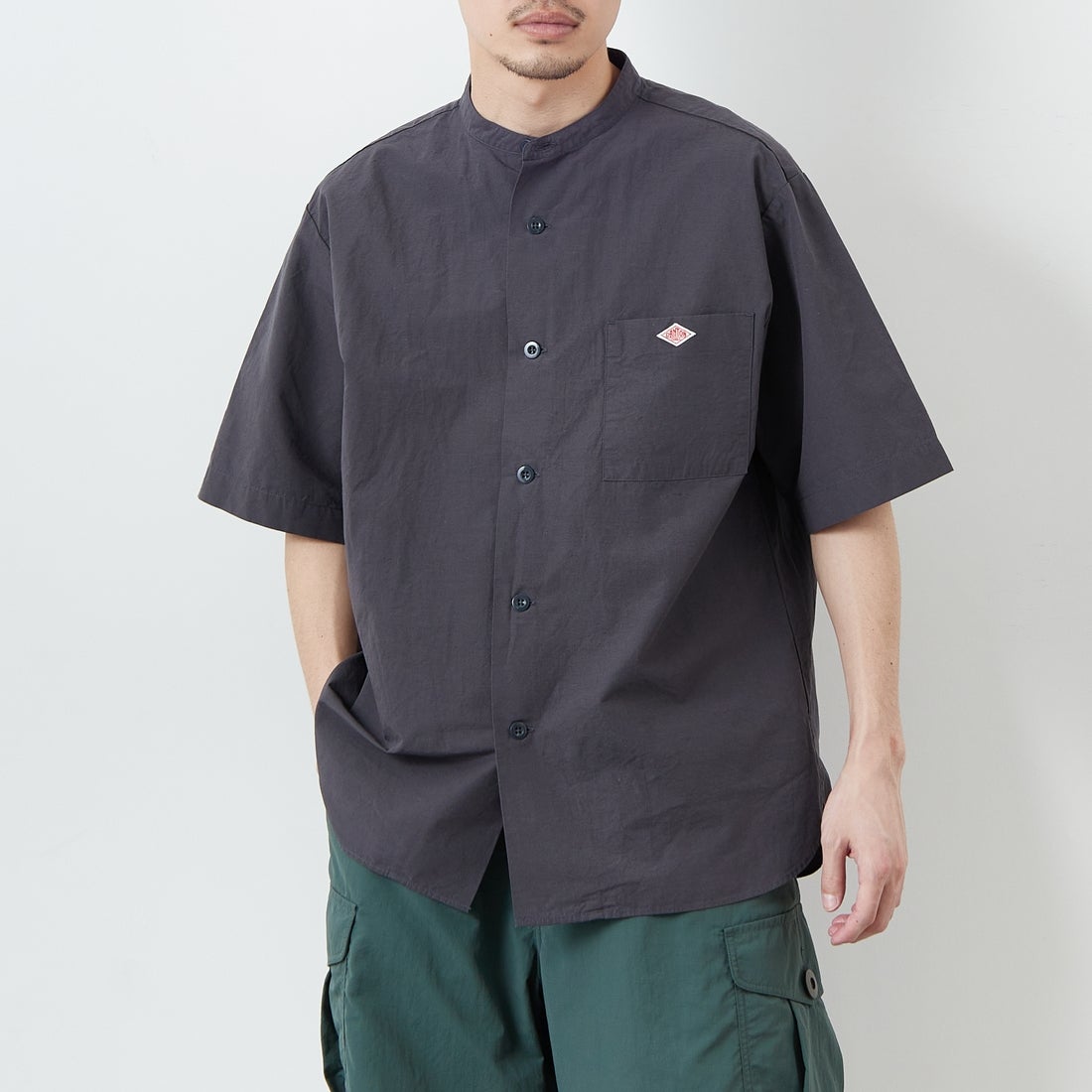 DANTON [ダントン] コットンリネン バンドカラーシャツ [JD-3788SCL