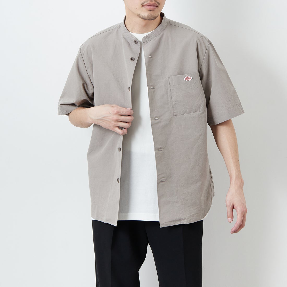 DANTON [ダントン] コットンリネン バンドカラーシャツ [JD-3788SCL