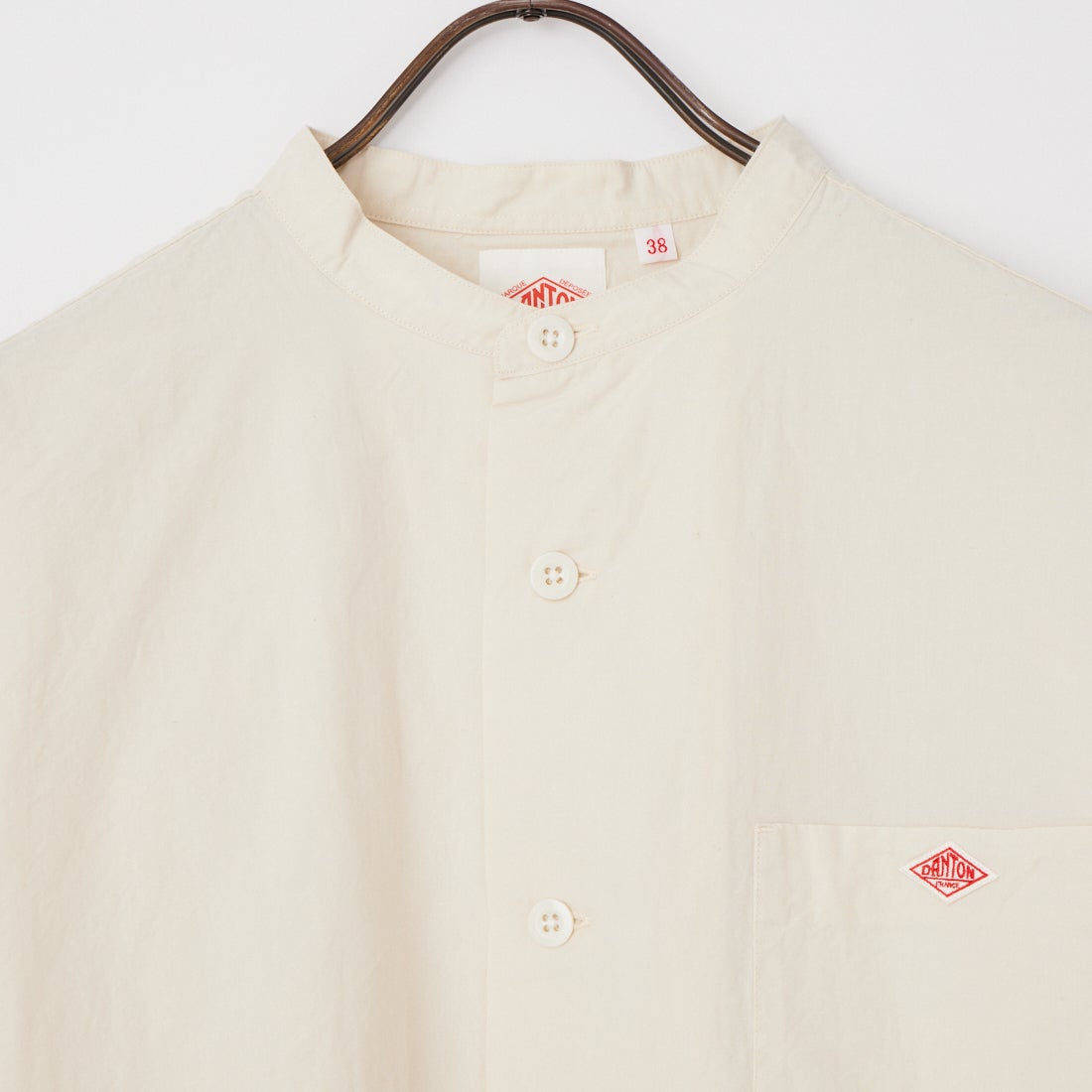 DANTON [ダントン] コットンリネン バンドカラーシャツ [JD-3788SCL] IVORY
