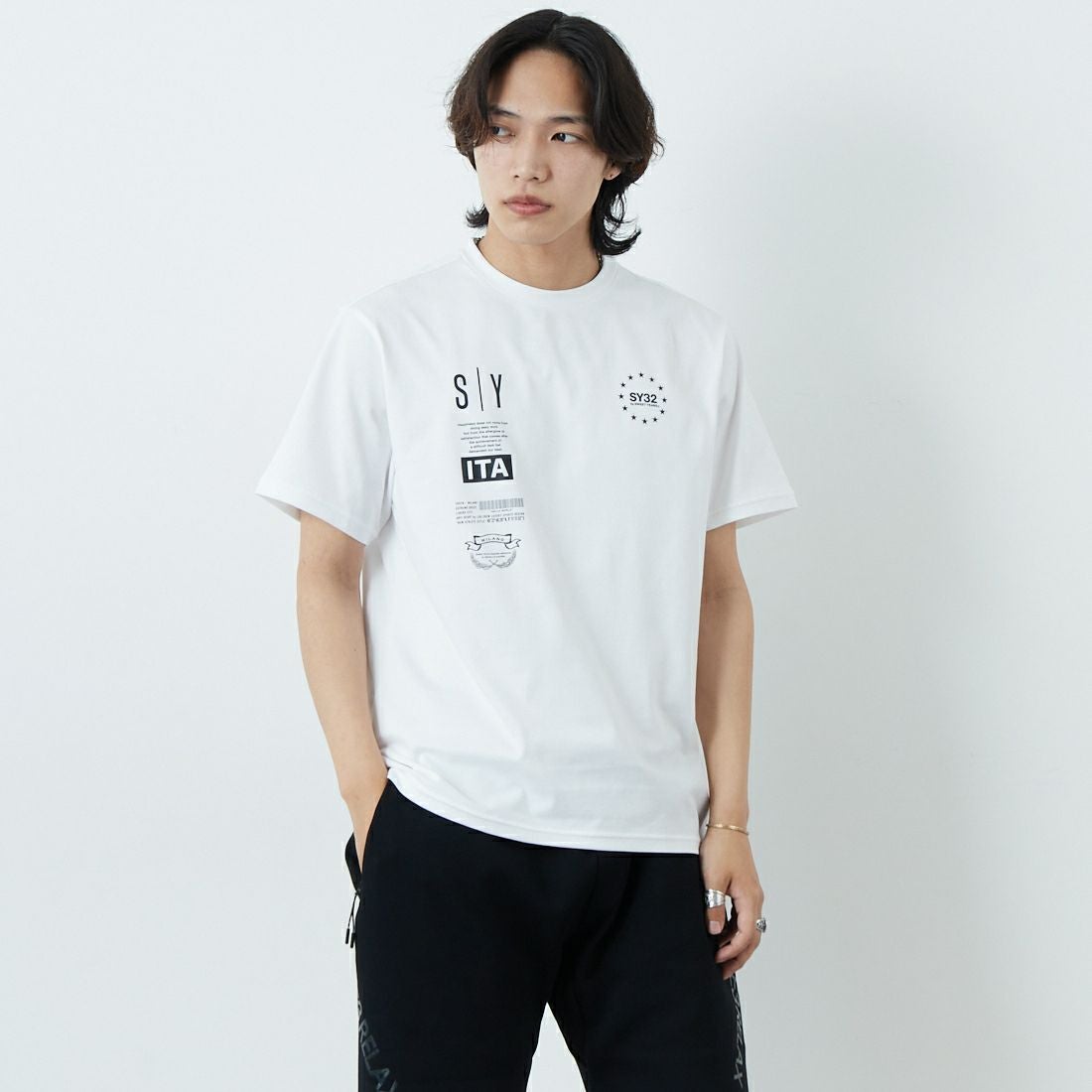 WHITE&&モデル身長：179cm 着用サイズ：M&&