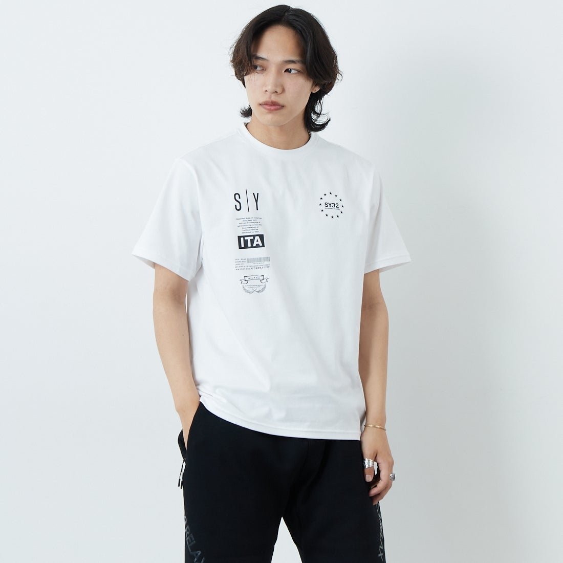 SY32 [エスワイサーティトゥ] マルチロゴグラフィックTシャツ [15050]