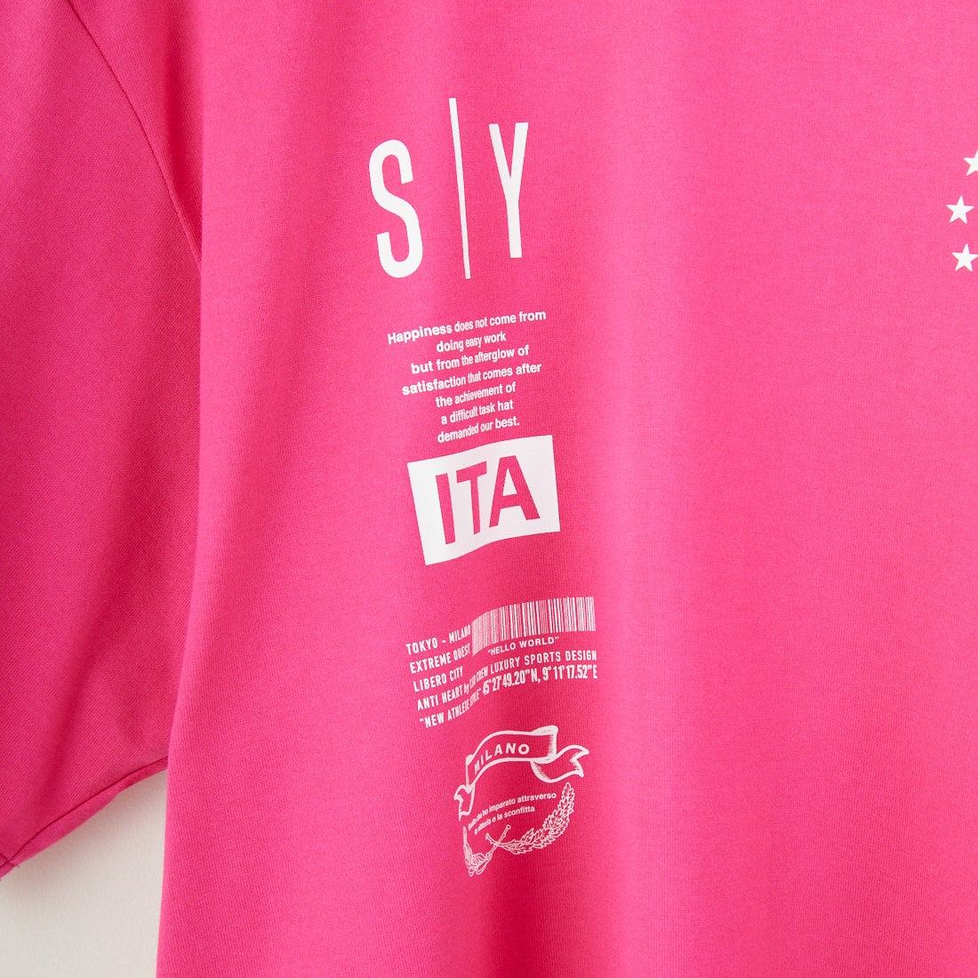 SY32 [エスワイサーティトゥ] マルチロゴグラフィックTシャツ [15050] PINK