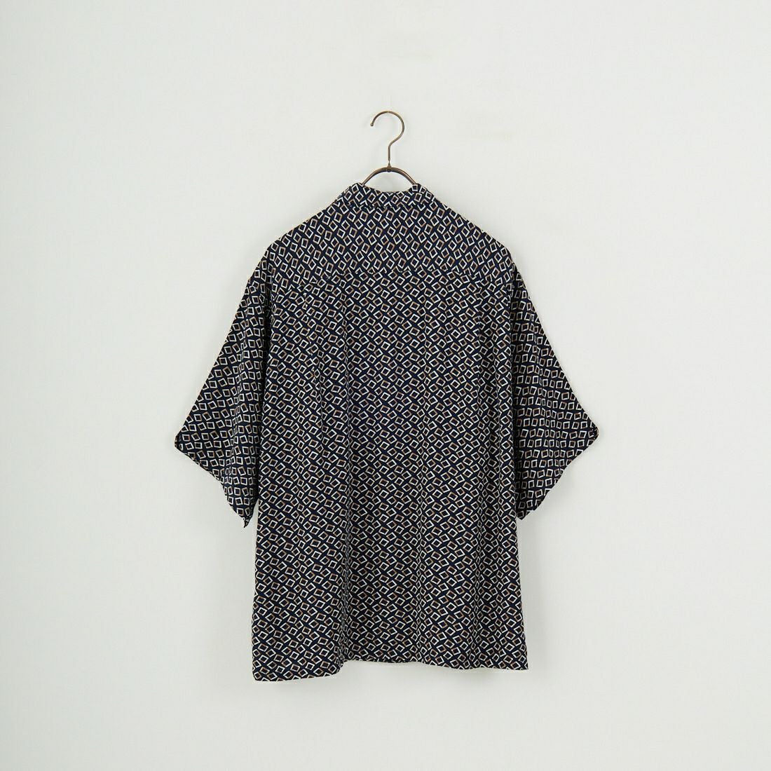 DAN RIVER [ダンリバー] 別注 レーヨンチェック ボックスショートスリーブシャツ [DR25S002-JF] NVY KOMON