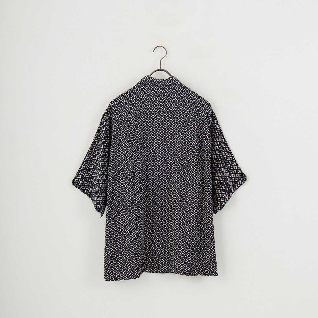 DAN RIVER [ダンリバー] 別注 レーヨンチェック ボックスショートスリーブシャツ [DR25S002-JF] NVY KOMON