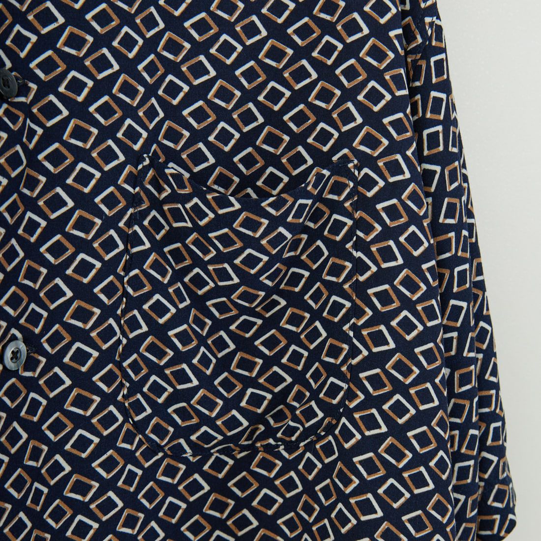 DAN RIVER [ダンリバー] 別注 レーヨンチェック ボックスショートスリーブシャツ [DR25S002-JF] NVY KOMON