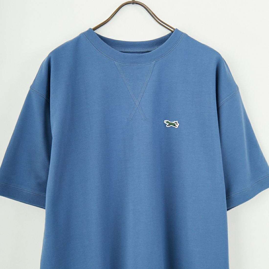 THE FOX [ザフォックス] 別注 ワンポイントロゴワッペン ミニ裏毛 WガゼットTシャツ [JFU25SS-12-JF] BLUE