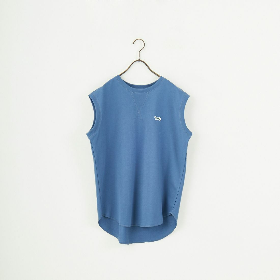 THE FOX [ザフォックス] 別注 ワンポイントロゴワッペン ミニ裏毛 ノースリーブTシャツ [JFL25SS-08-JF] BLUE