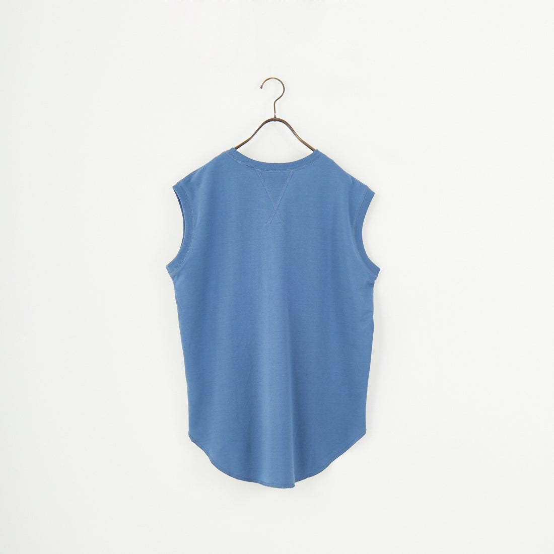 THE FOX [ザフォックス] 別注 ワンポイントロゴワッペン ミニ裏毛 ノースリーブTシャツ [JFL25SS-08-JF] BLUE