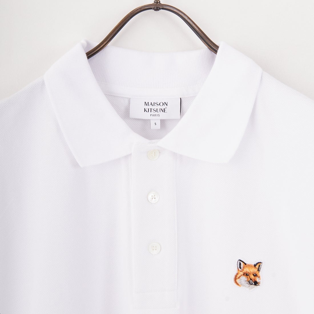 MAISON KITSUNE [メゾン キツネ] フォックスヘッド パッチ レギュラー ポロ [LM00208KJ7002] P100 WHITE