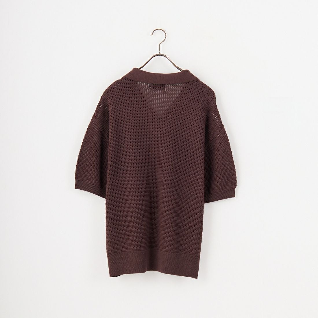 SLICK [スリック] ハイツイストメッシュ スキッパーポロシャツ [5250101] 500 BROWN