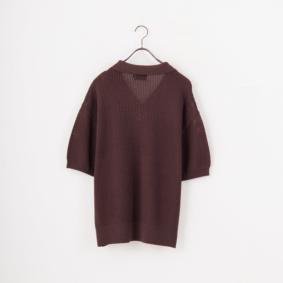 SLICK [スリック] ハイツイストメッシュ スキッパーポロシャツ [5250101] 500 BROWN