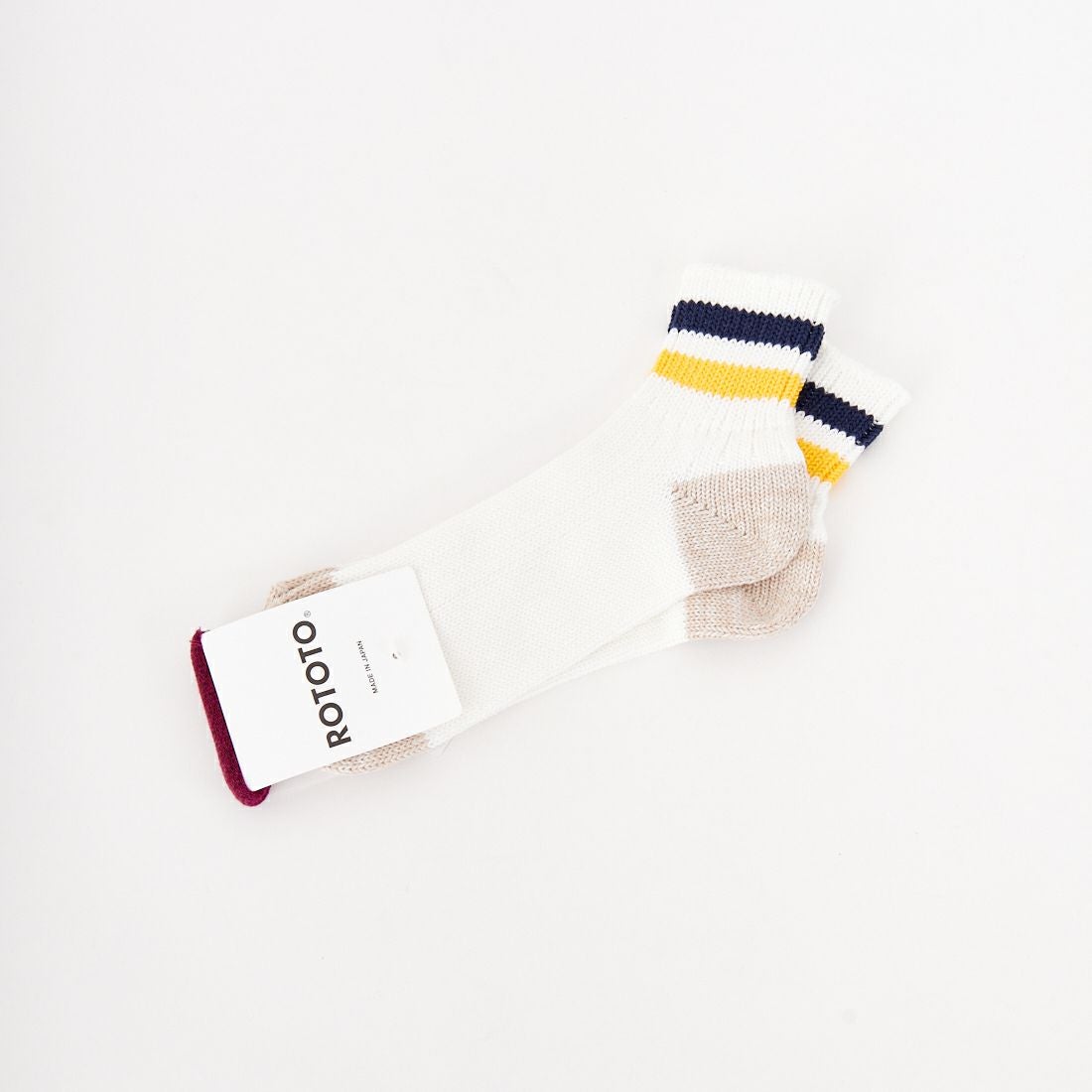 ROTOTO [ロトト] リブアンクルソックス [R1404] WHT/NVY