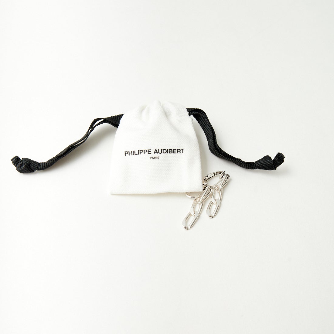 PHILIPPE AUDIBERT [フィリップ オーディベール] BO MARGE M CLIP LATION シルバーチェーンイヤリング [BOC5277] SILVER