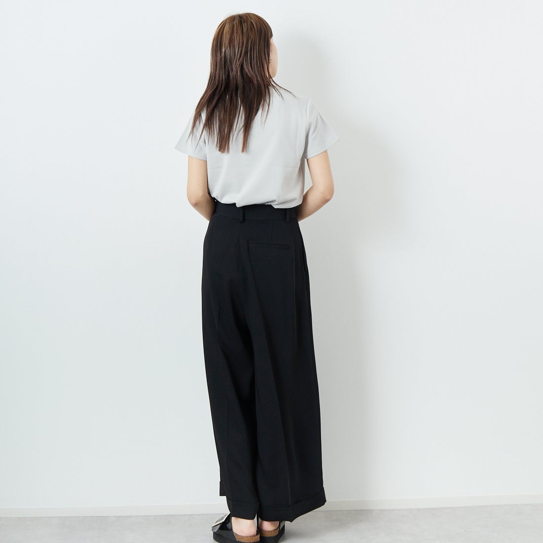 CLOCHE [クロシェ] コンパクトTシャツ [51285759] ｸﾞﾚｰ &&モデル身長：167cm 着用サイズ：2&&