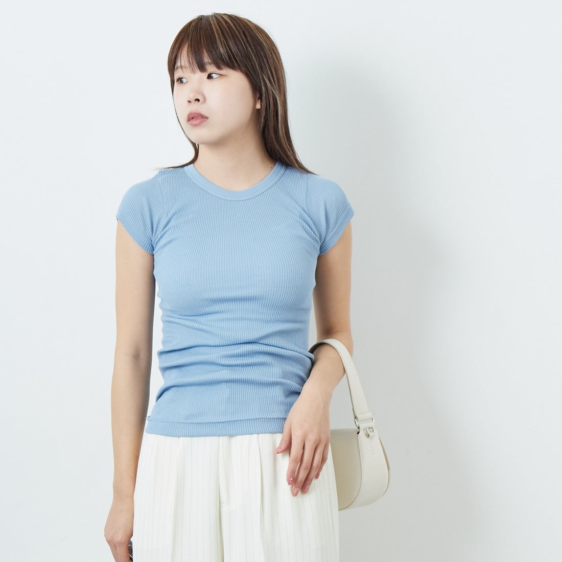 GICIPI [ジチピ] CALCIO/カールチョ リブフレンチスリーブTシャツ [2523P] LAZIO &&モデル身長：167cm 着用サイズ：3&&