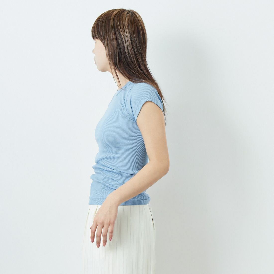 GICIPI [ジチピ] CALCIO/カールチョ リブフレンチスリーブTシャツ [2523P] LAZIO &&モデル身長：167cm 着用サイズ：3&&