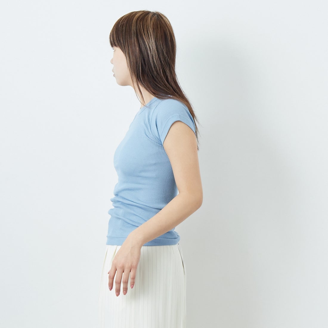 GICIPI [ジチピ] CALCIO/カールチョ リブフレンチスリーブTシャツ [2523P] LAZIO &&モデル身長：167cm 着用サイズ：3&&