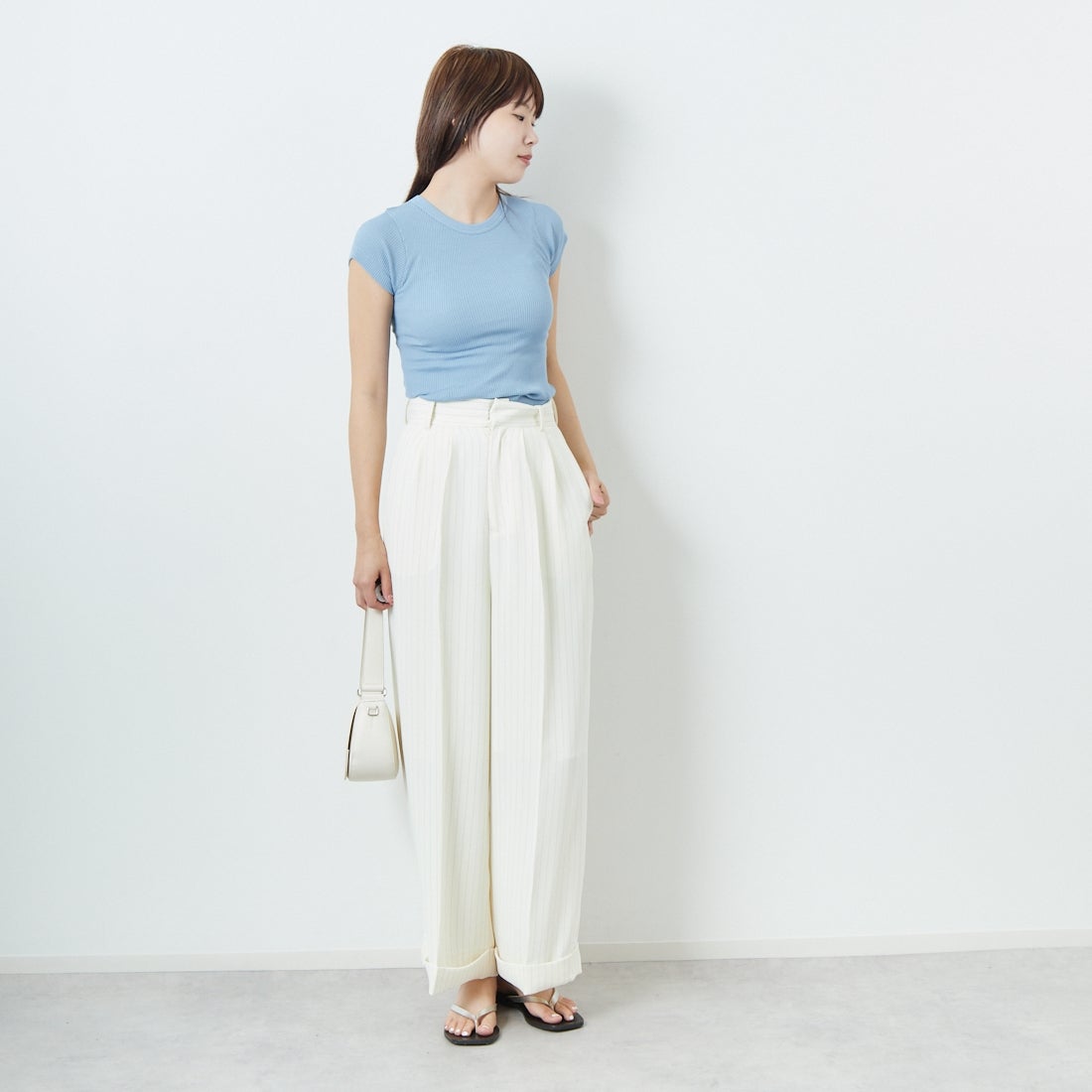 GICIPI [ジチピ] CALCIO/カールチョ リブフレンチスリーブTシャツ [2523P] LAZIO &&モデル身長：167cm 着用サイズ：3&&