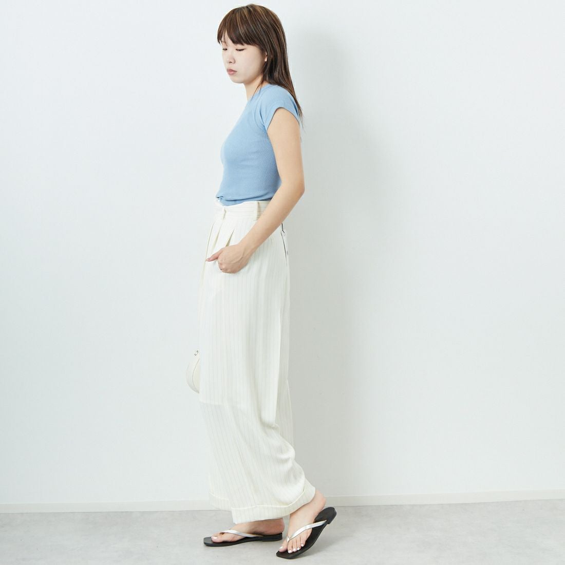 GICIPI [ジチピ] CALCIO/カールチョ リブフレンチスリーブTシャツ [2523P] LAZIO &&モデル身長：167cm 着用サイズ：3&&