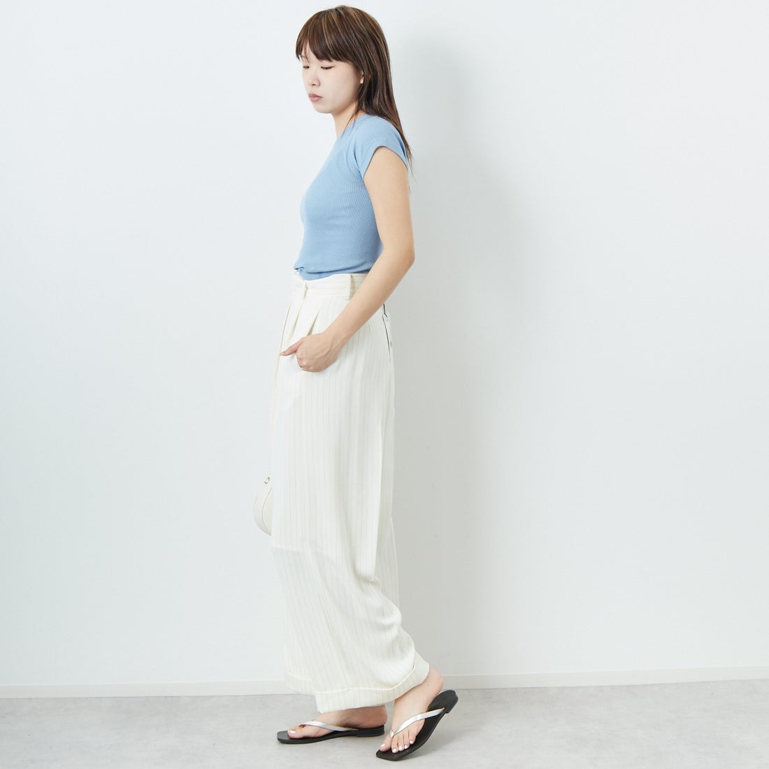 GICIPI [ジチピ] CALCIO/カールチョ リブフレンチスリーブTシャツ [2523P] LAZIO &&モデル身長：167cm 着用サイズ：3&&