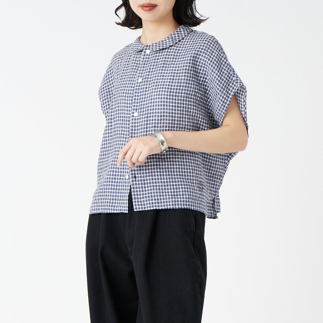 NVY/WHT CK&&モデル身長：162cm 着用サイズ：1&&