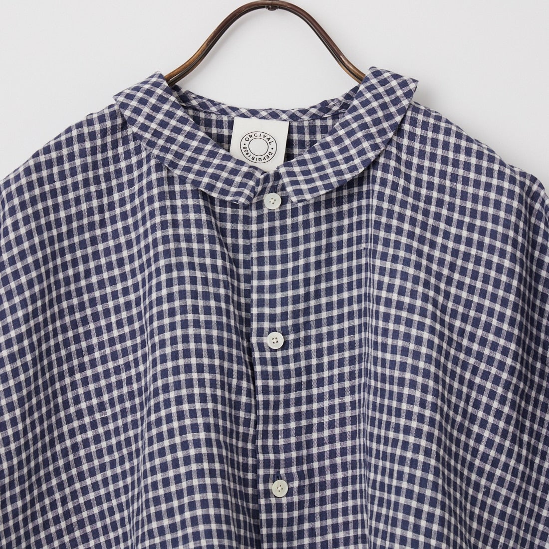 ORCIVAL [オーシバル] ノースリーブリネンチェックシャツ [OR-B0360LCH] NVY/WHT CK